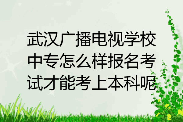 武汉广播电视学校中专怎么样报名考试才能考上本科呢