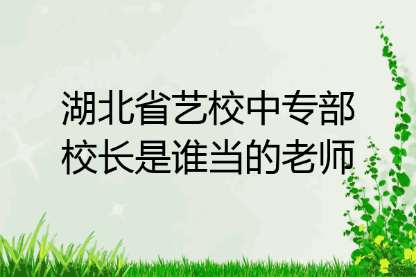湖北省艺校中专部校长是谁当的老师