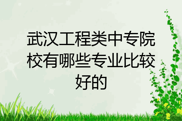 武汉工程类中专院校有哪些专业比较好的