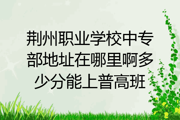 荆州职业学校中专部地址在哪里啊多少分能上普高班