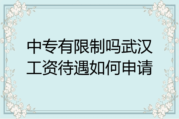 中专有限制吗武汉工资待遇如何申请