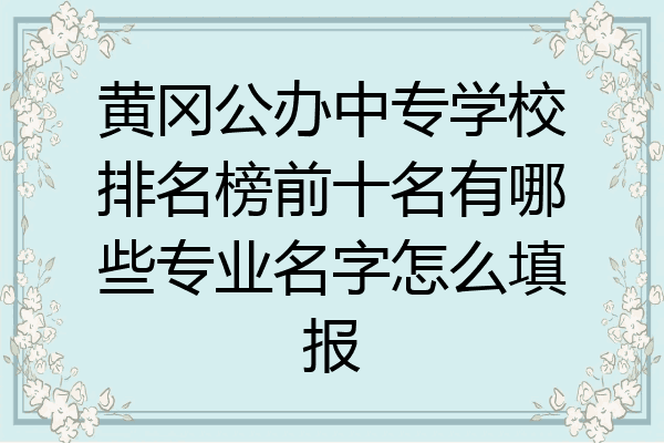 黄冈公办中专学校排名榜前十名有哪些专业名字怎么填报