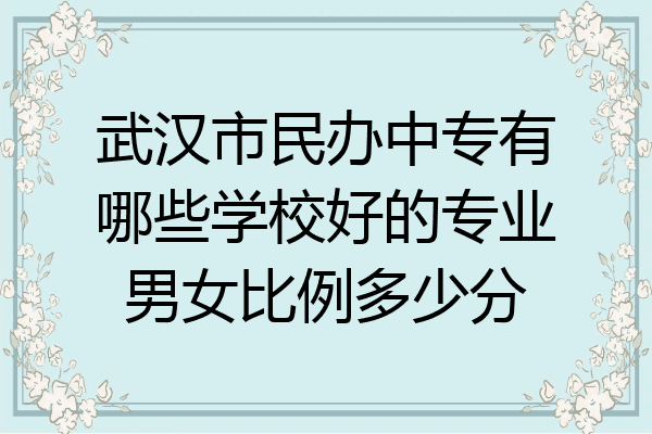 武汉市民办中专有哪些学校好的专业男女比例多少分