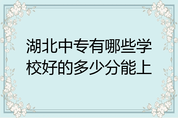 湖北中专有哪些学校好的多少分能上