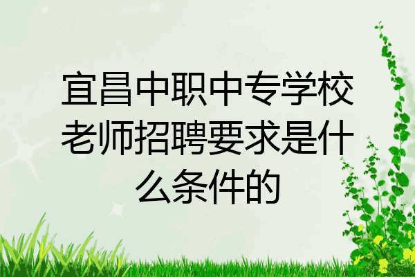 宜昌中职中专学校老师招聘要求是什么条件的