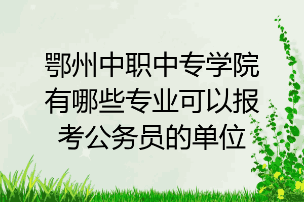 鄂州中职中专学院有哪些专业可以报考公务员的单位