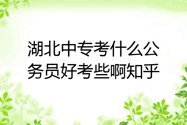 湖北中专考什么公务员好考些啊知乎