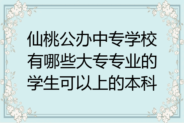 仙桃公办中专学校有哪些大专专业的学生可以上的本科
