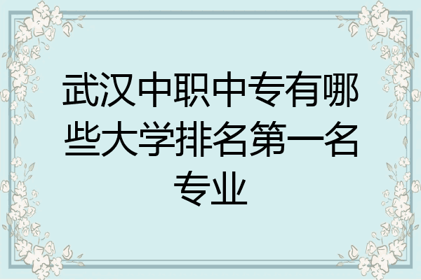武汉中职中专有哪些大学排名第一名专业