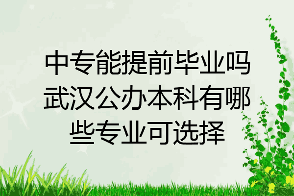 中专能提前毕业吗武汉公办本科有哪些专业可选择