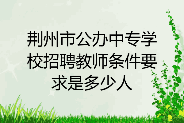 荆州市公办中专学校招聘教师条件要求是多少人