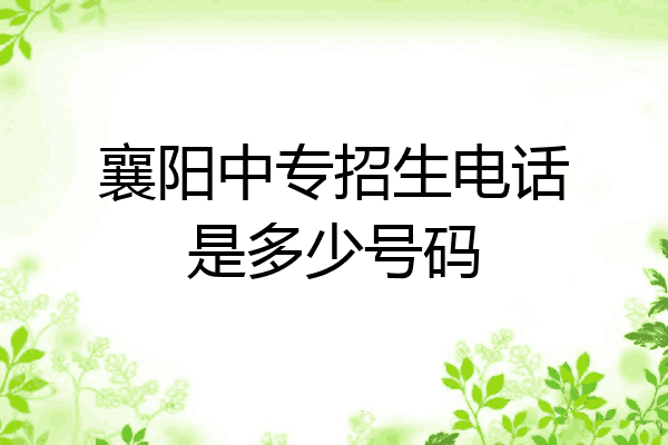 襄阳中专招生电话是多少号码