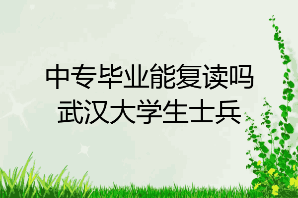 中专毕业能复读吗武汉大学生士兵