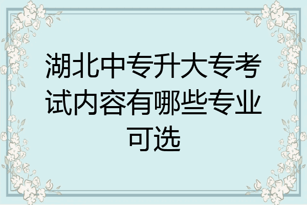 湖北中专升大专考试内容有哪些专业可选