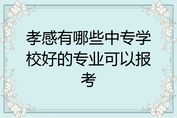 孝感有哪些中专学校好的专业可以报考