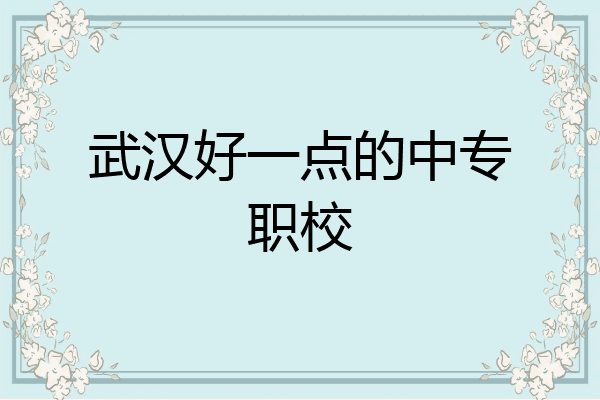 武汉好一点的中专职校