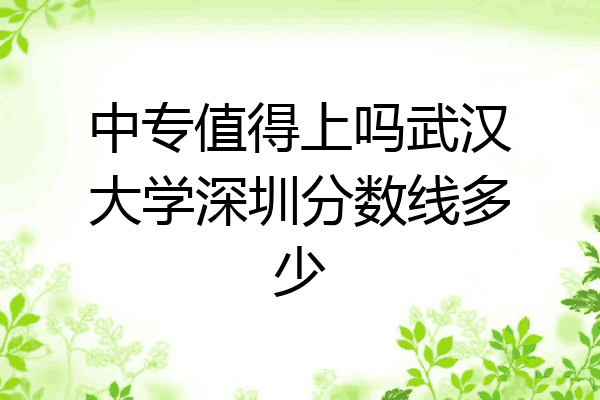 中专值得上吗武汉大学深圳分数线多少