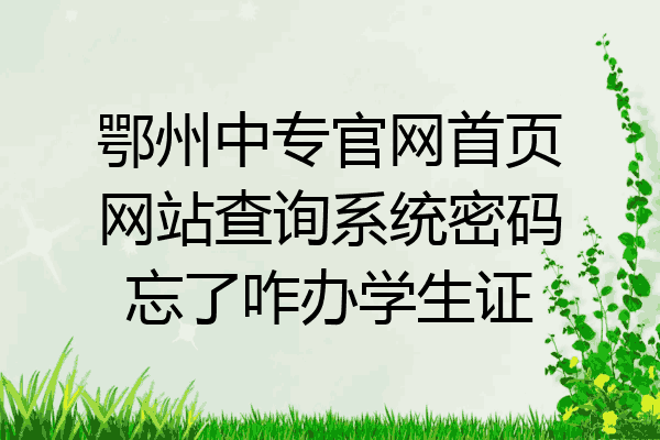 鄂州中专官网首页网站查询系统密码忘了咋办学生证