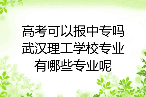 高考可以报中专吗武汉理工学校专业有哪些专业呢