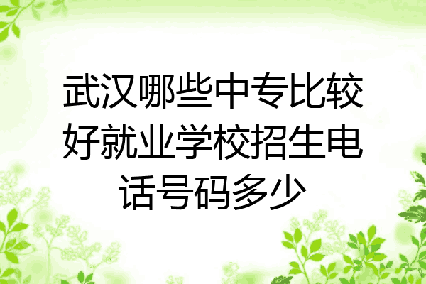 武汉哪些中专比较好就业学校招生电话号码多少