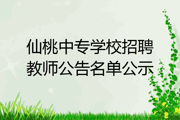 仙桃中专学校招聘教师公告名单公示