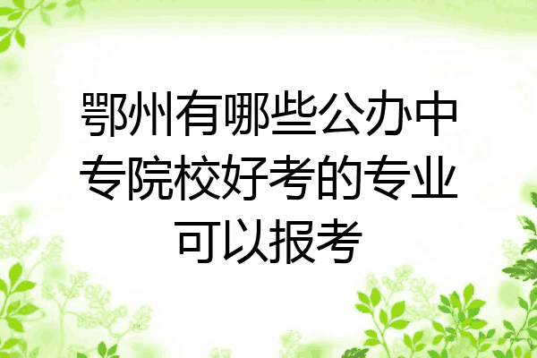 鄂州有哪些公办中专院校好考的专业可以报考