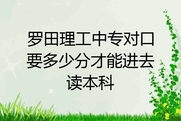 罗田理工中专对口要多少分才能进去读本科