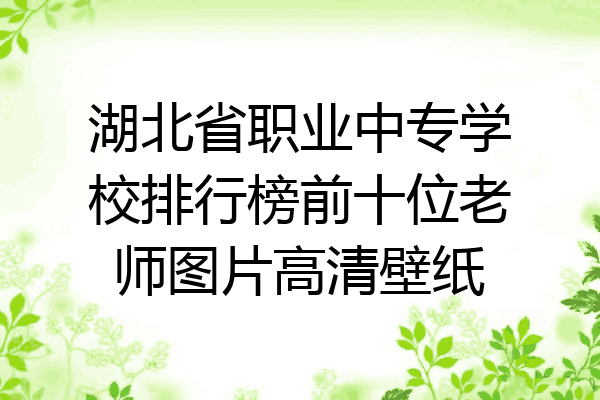 湖北省职业中专学校排行榜前十位老师图片高清壁纸