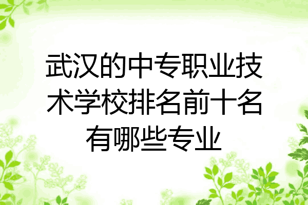 武汉的中专职业技术学校排名前十名有哪些专业