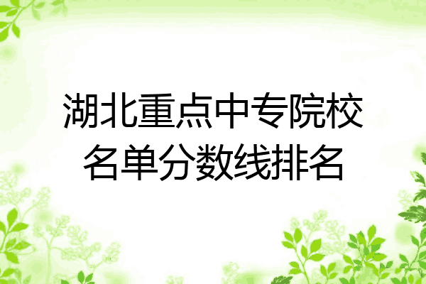 湖北重点中专院校名单分数线排名
