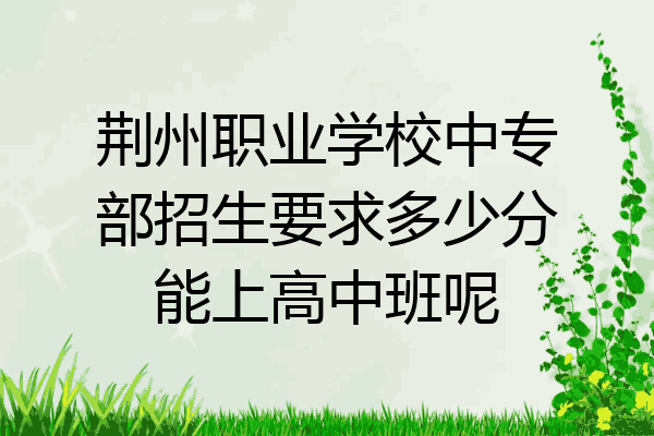荆州职业学校中专部招生要求多少分能上高中班呢