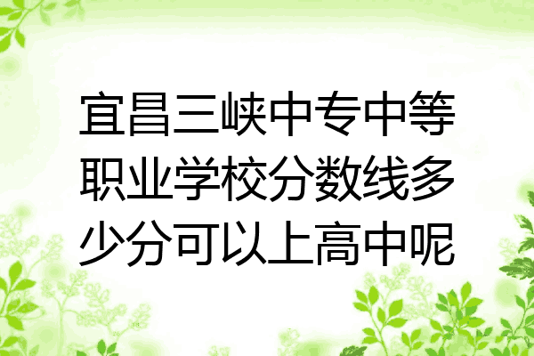 宜昌三峡中专中等职业学校分数线多少分可以上高中呢
