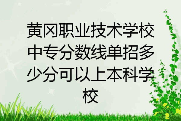 黄冈职业技术学校中专分数线单招多少分可以上本科学校