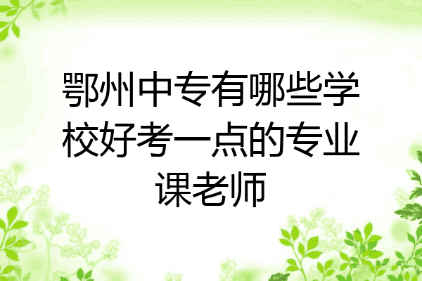 鄂州中专有哪些学校好考一点的专业课老师