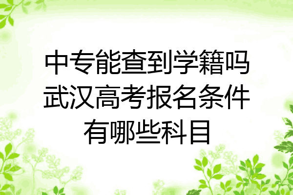 中专能查到学籍吗武汉高考报名条件有哪些科目