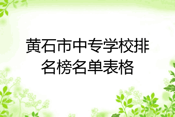 黄石市中专学校排名榜名单表格