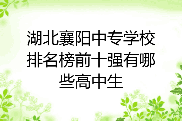 湖北襄阳中专学校排名榜前十强有哪些高中生