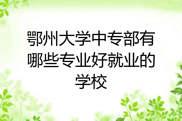 鄂州大学中专部有哪些专业好就业的学校