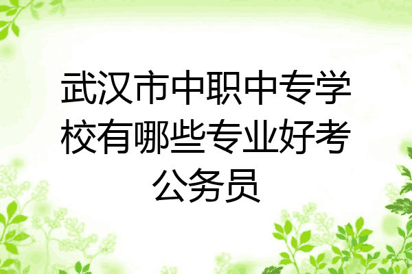 武汉市中职中专学校有哪些专业好考公务员
