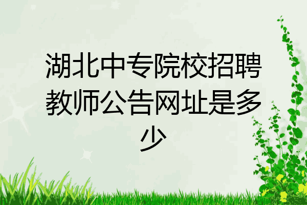 湖北中专院校招聘教师公告网址是多少
