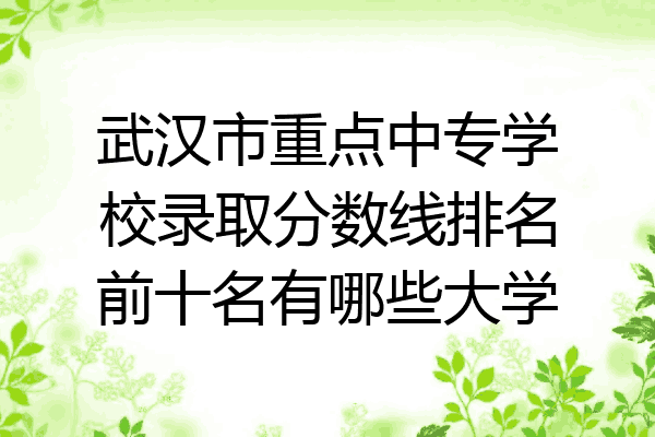武汉市重点中专学校录取分数线排名前十名有哪些大学