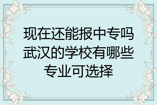 现在还能报中专吗武汉的学校有哪些专业可选择