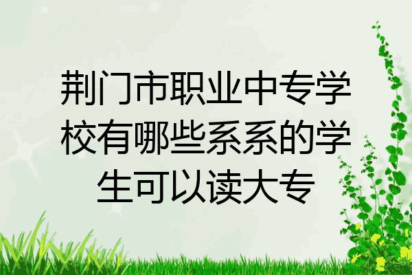荆门市职业中专学校有哪些系系的学生可以读大专