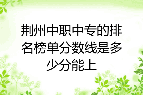 荆州中职中专的排名榜单分数线是多少分能上