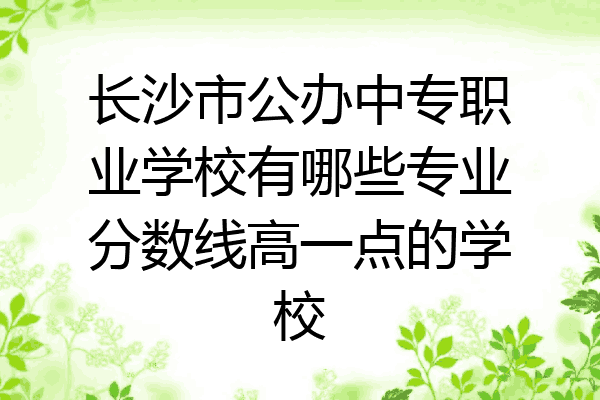 长沙市公办中专职业学校有哪些专业分数线高一点的学校