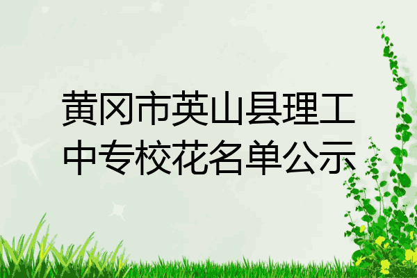 黄冈市英山县理工中专校花名单公示