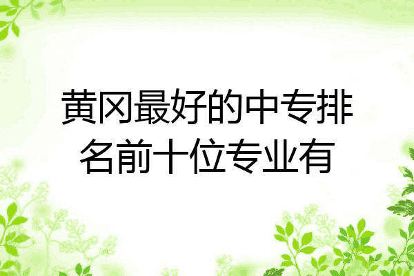黄冈最好的中专排名前十位专业有