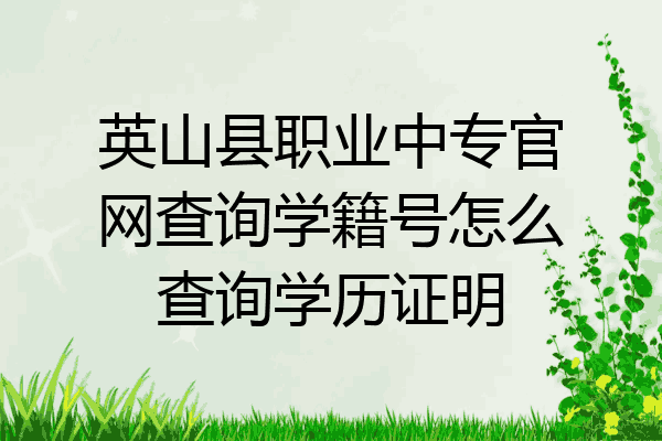 英山县职业中专官网查询学籍号怎么查询学历证明