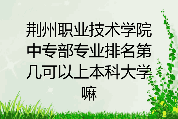 荆州职业技术学院中专部专业排名第几可以上本科大学嘛