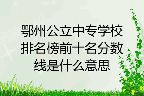 鄂州公立中专学校排名榜前十名分数线是什么意思